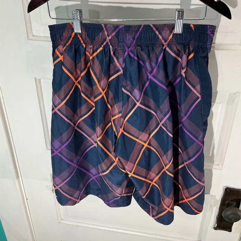 Speedo Plaid Swim Trunks Swimsuit Shorts Lined‎ Drawstring Small